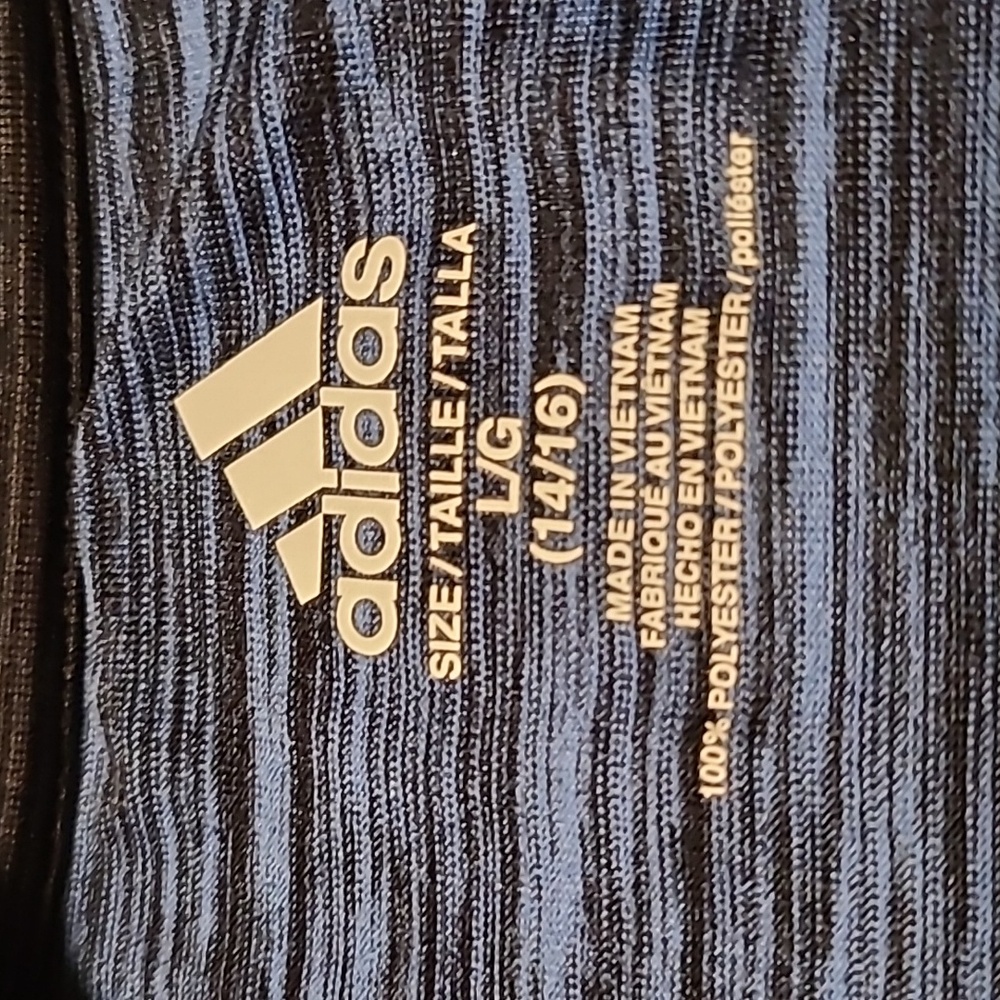 Adidas Blue and Gray Long Sleeve Tee - Boy's Large - Picture 5 of 8